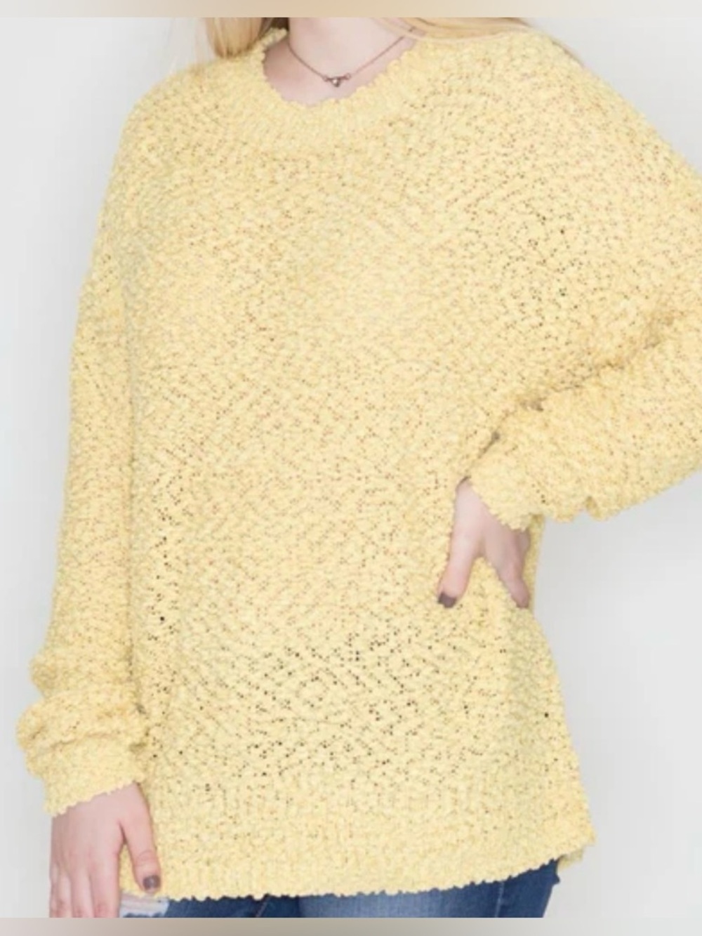 Qearal Women's Fuzzy Popcorn Sweater